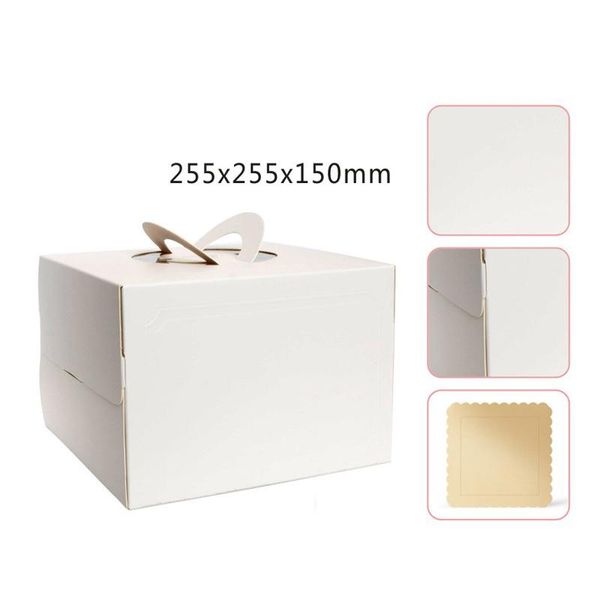 

8 inch white baking box european-style cake box pressing process fas6