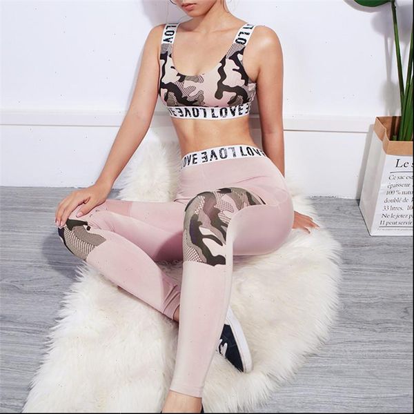 

women gym sets sports bra push up print leggings workout fitness running sport training sportswear suit, Gray