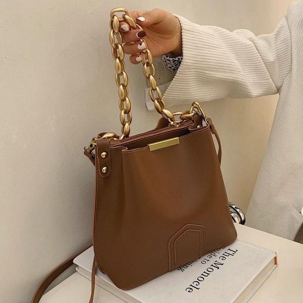 

shoulder bags chain handbags for women 2021 pu leather crossbody ladies designer bucket tote bag 7018