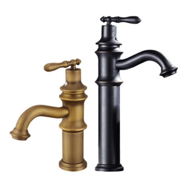 

bathroom sink faucets copper european-style retro cold- mixing basin faucet black