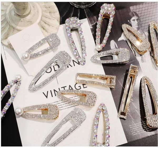 

1-17pearls hairpin set stylish acetate plate hair clips mix different bb clip sweet fashion designer women woman hai, Golden;silver