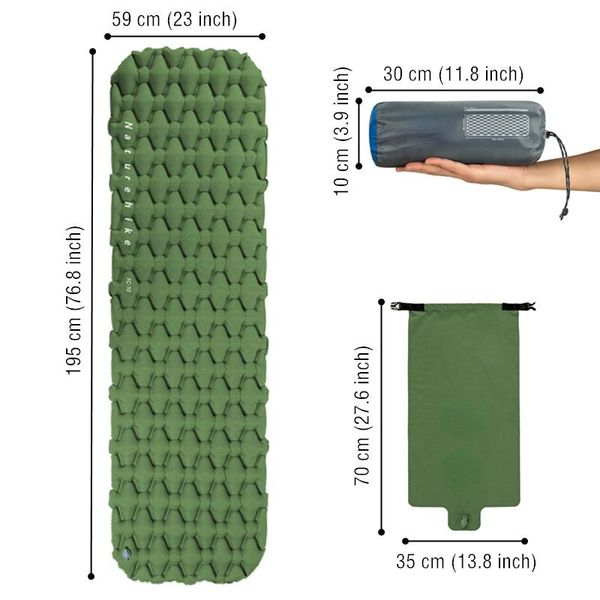 

outdoor pads inflatable mattress ultralight waterproof compact air mat single sleeping pad travel folding bed portable camping