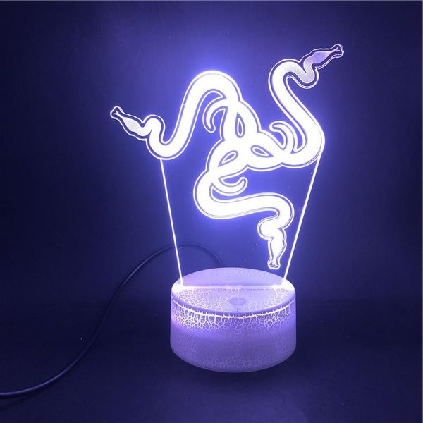 

night lights razer brand of game 3d led light colorful creative gift action figure illusion desk lamp 7 color room decro