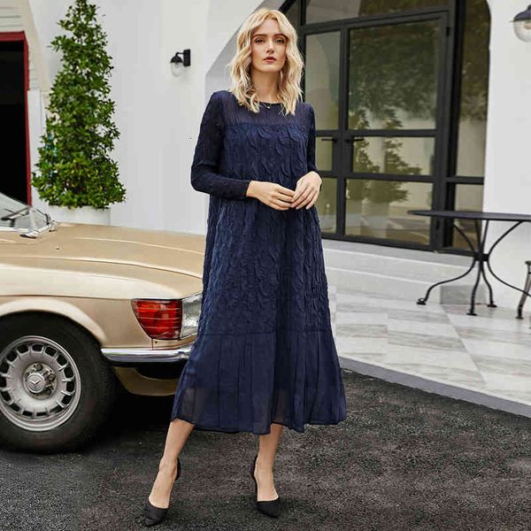 

casual dresses fall 2021 winter vintage pleated plus size women fish scales pattern high fashion long sleeve french lace me5n, Black;gray
