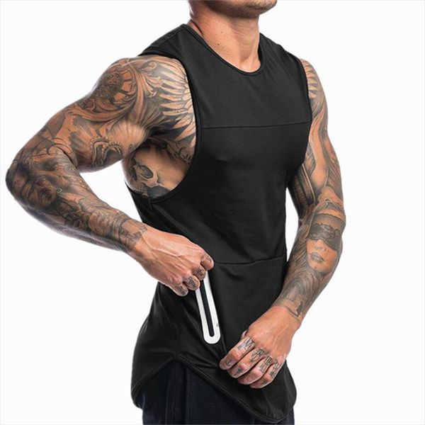 

summer fitness jogger casual shirt vest men bodybuilding workout sleeveless tank mens gyms muscle clothing, White;black