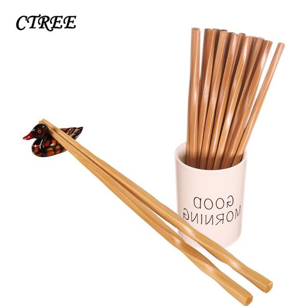 

chopsticks ctree 10 pairs handmade natural bamboo style household twist carbonized kitchen tableware c617