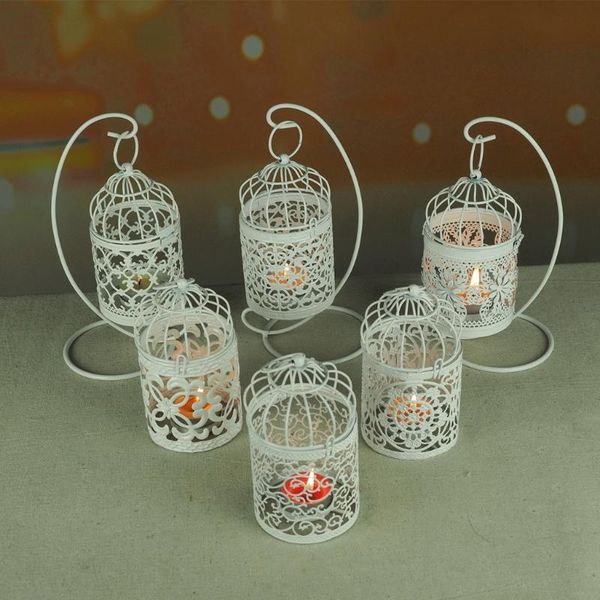

candle holders hollow holder candlestick tealight hanging lantern bird cage vintage wrought q0ka