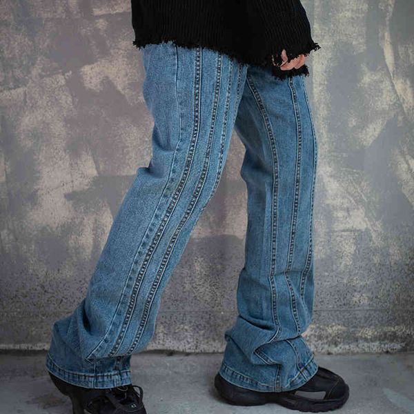 

men's jeans harajuku-jeans loose for men and women, slim, urban fashion, casual, thin tall design, long jeans, male female rlm0, Blue