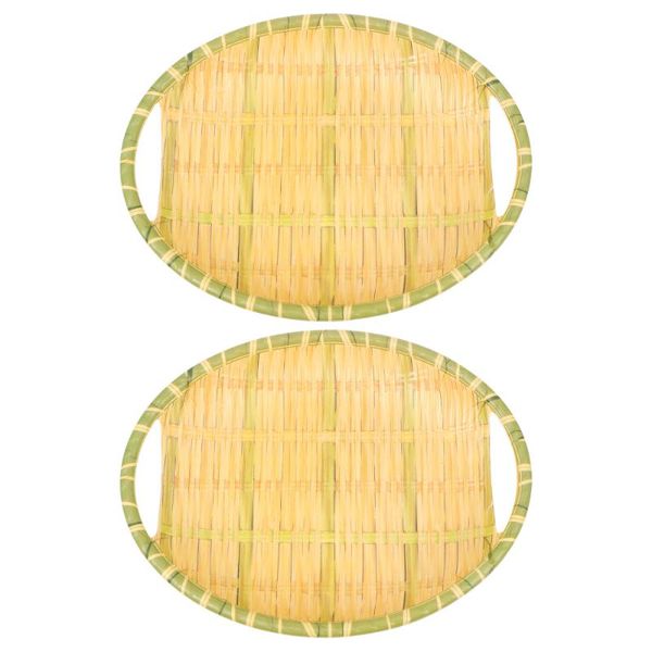 

dishes & plates 2pcs imitation bamboo woven baskets household egg bread tray decor