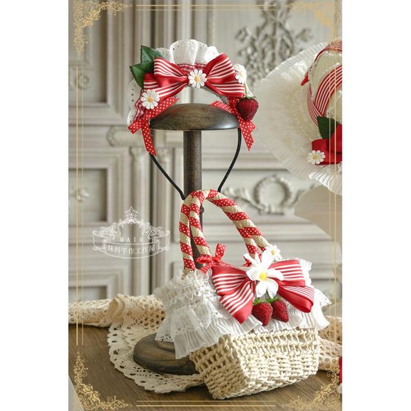 

other event & party supplies original hand-made red picking strawberry lolita derived gadget kc straw hat suitcase