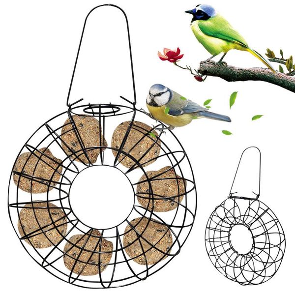 

other bird supplies feeder windproof rainproof fat ball holder black round metal hanging style large ring