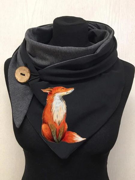 

scarves women scarf winter fashion printing view art print button szalik functional soft wrap casual warm shawls, Blue;gray