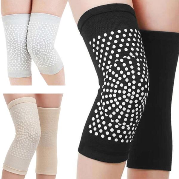 

self heating magnetic therapy knee pads sleeve pain relief recovery brace belt, Black;gray