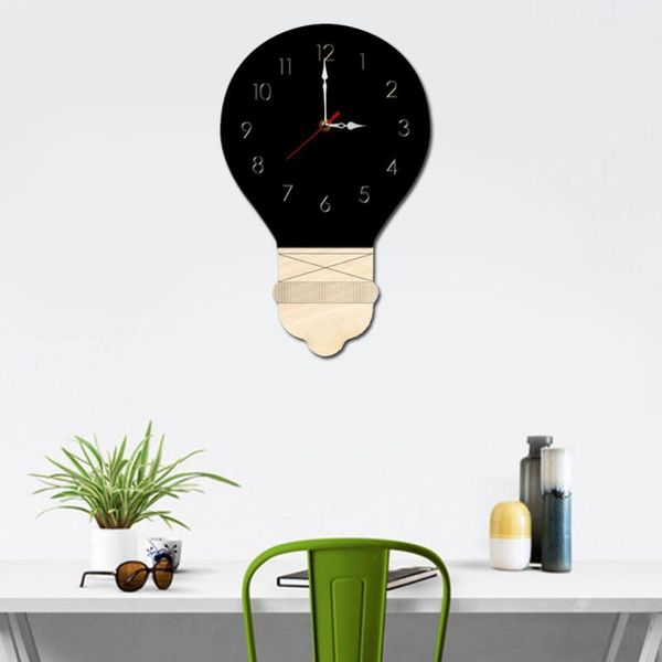 

creative quiet bulb wall clock cartoon acrylic watch clock silent diy wall home decor for children's room living room bedr