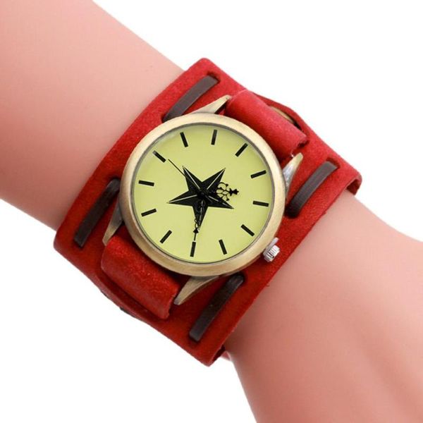 

wristwatches fashion men's quartz motion simulation round watch glass perfect gift woven wrap rivets pd245 #f, Slivery;brown