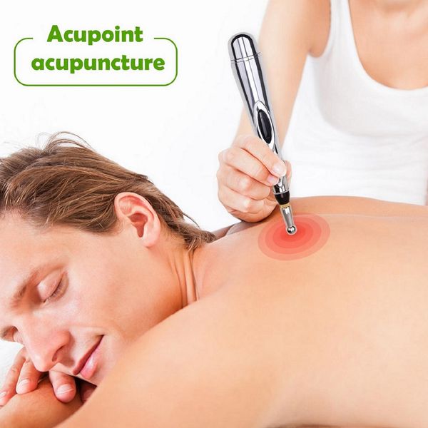 5 Köpfe elektrische Meridiane Energie heilen Massagegerät Puls Körper Akupressur Akupunkturpunkt Massagestift