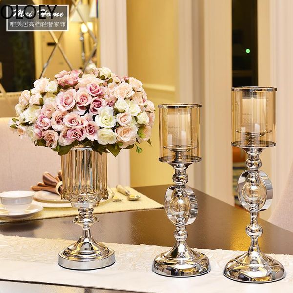 

candle holders luxury stand wedding decoration table centerpiece crystal glass rose gold tealight living roomn candelabra