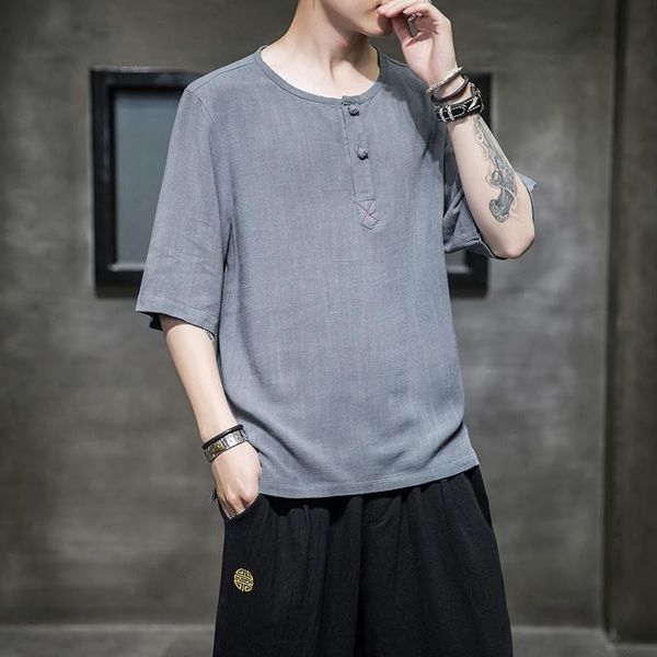 

ethnic clothing traditional chinese for men tang suit cotton linen tee shirt male oriental blouse summer 31032, Red