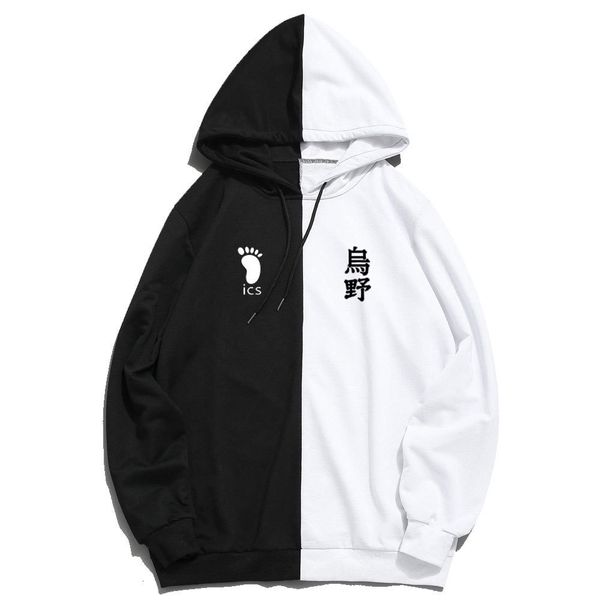 

2021 new anime streetwear young manga hoodie summer volleyball club print olor hoodies pullover sweatshirt harajuku thin clothing jg6u, Black