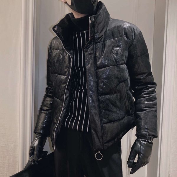 

2021 mens jacket winter parkas coats clothes korean fashion slim and versatile down cotton padded promotion, Black