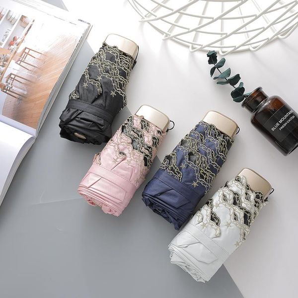 

umbrellas mini umbrella men kids parasol sun pocket uv five folding clear lace small travel paraguas gift ideas sy096