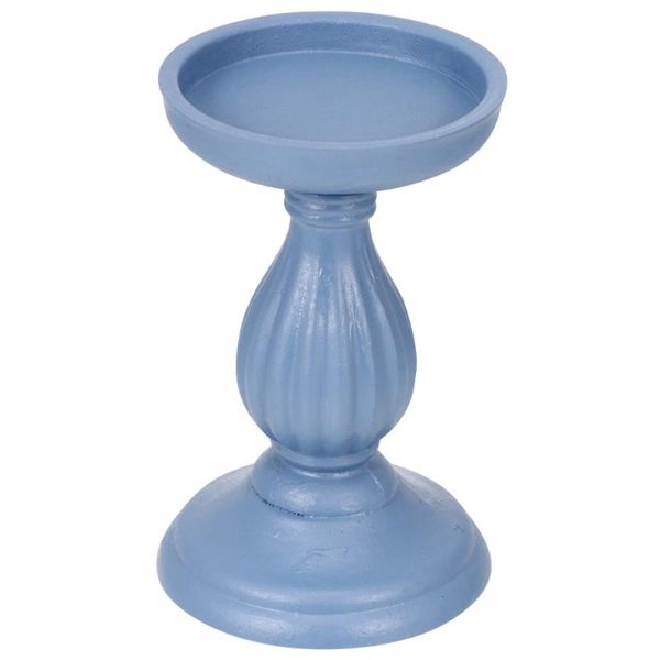 

candle holders 1pc wood candlestick home candleholder ornament simple (dark blue)
