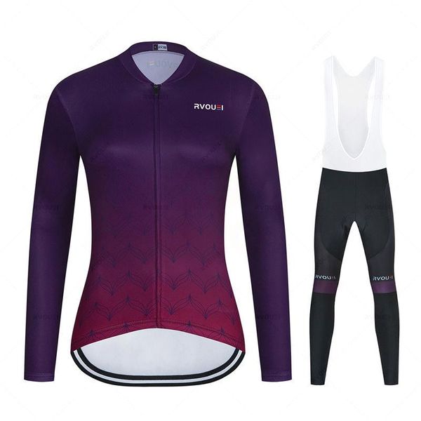 

racing sets spring autumn breathable cycling clothing women long sleeve jersey suit outdoor riding bike mtb bib pants set, Black;blue