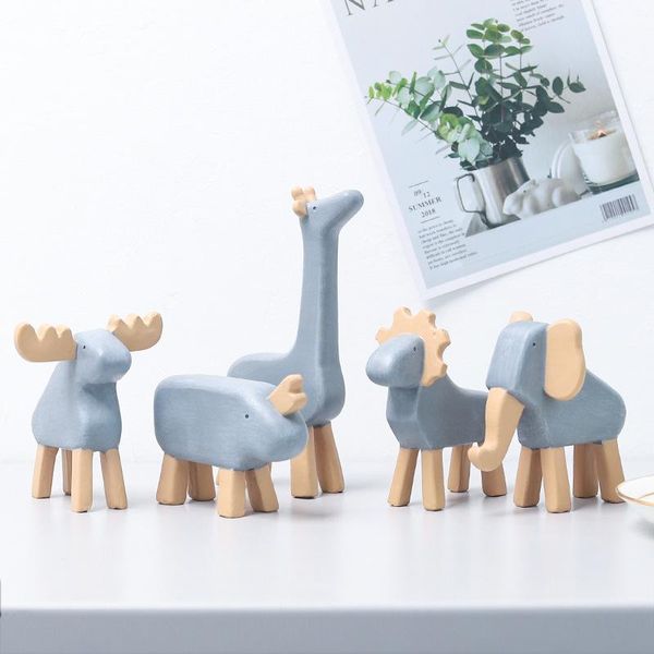

decorative objects & figurines nordic cartoon animal resin ornaments creative home decoration po props furnishings crafts
