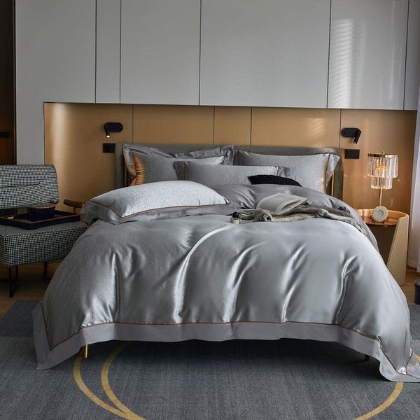 

bedding sets gray jacquard duvet covers modern bedclothes 1000tc egyptian cotton set 4pcs size  king green quilt cover
