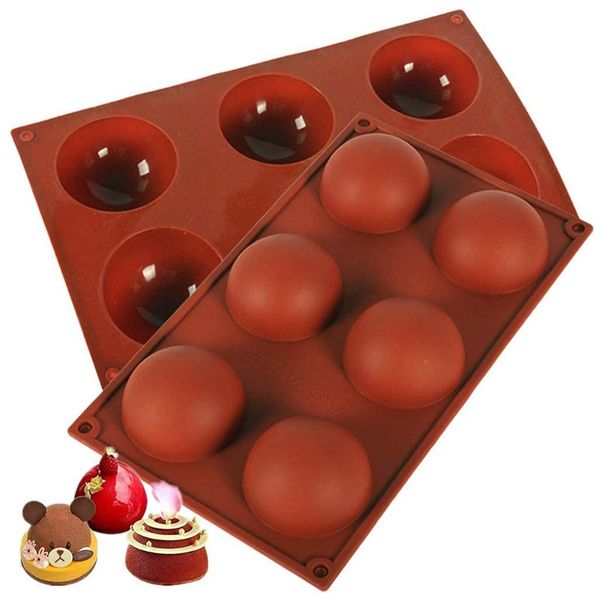 Силиконовые формы для шоколада, торта, желе, пудинг, круглые формы половины конфетные формы без палки, BPA Бесплатные силиконовые формы для выпечки 102 V2