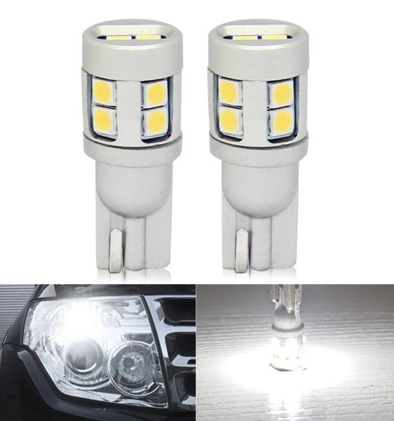 

emergency lights 2pcs t10 w5w 168 super bright 3030 smd led car parking turn signal bulbs interior reading dome lamp canbus error free