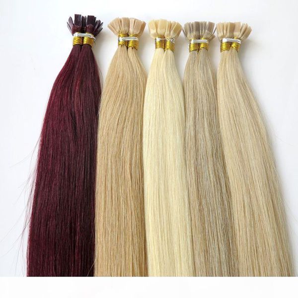 

lasting 2years brazilian hair keratin flat tip hair full cuticle remy indan peruvian malaysian pre-bonded human hair extensions, Black