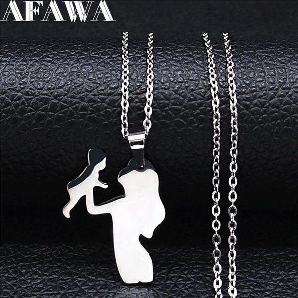 

pendant necklaces 2021 family love mom baby stainlessÂ steel silverÂ color pendants for women jewelryÂ acier inoxydable bijouxÂ nxs01, Silver