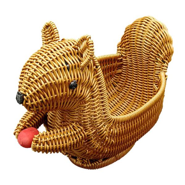 

storage baskets creative animal basket imitation rattan adorable fruit case bread box durable snack plate for home party room sh