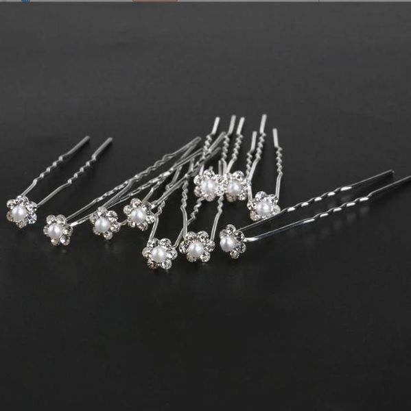 

fashion hair accessories party wedding hair pins flower bridal hairpins bridesmaid hair clips for women barrettes, Slivery;white