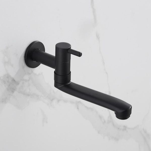 

bathroom sink faucets splashproof wall-mounted long mop pool faucet single cold black copper basin kitchen rotatable taps