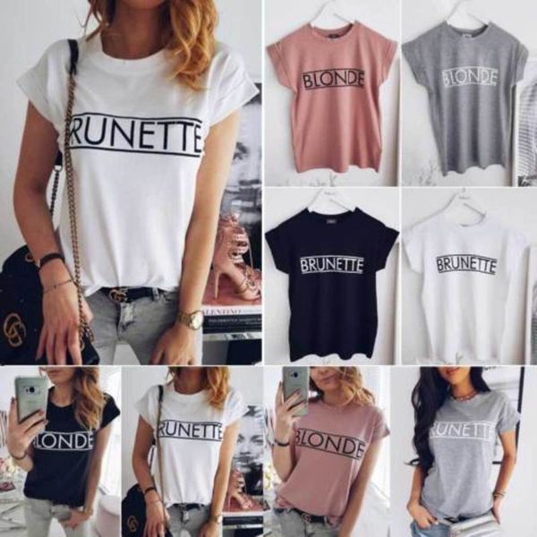 

fashion women mouths basic summer casual letter short mouwen t-shirts, White