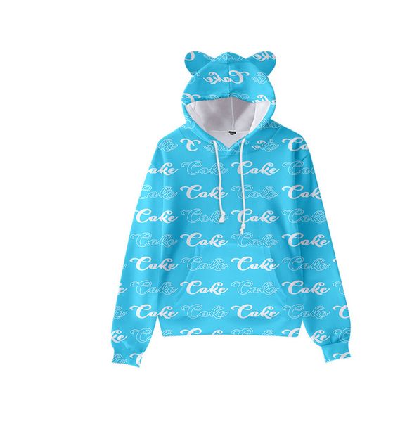 

single color cute boy girl clothes hooded 3d printing hooded sweater autumn early winter ears hooded pullover, Black