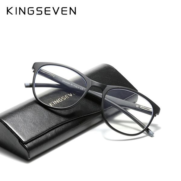 

fashion sunglasses frames kingseven 2021 anti blue light optical glasses for women men radiation ray blocking computer gaming eyeglasses, Black