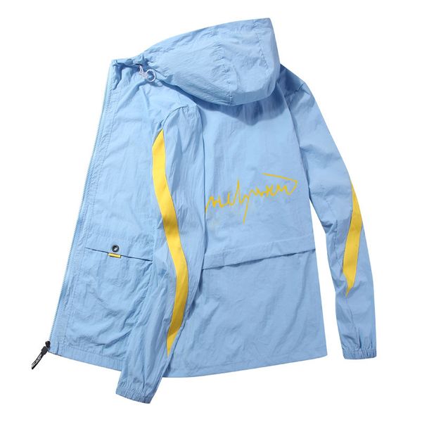 

new summer fashion trend printed letter hooded sunscreen men's jacket, Black;brown