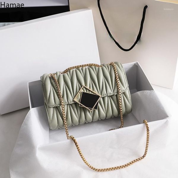

evening bags summer pleated handbags for women pu shoulder bag luxury design handbag solid color purses and square1