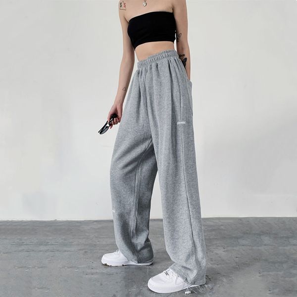 

gray sweatpants women 2021 fashion women track pants training summer white baggy sports trousers women palazzo pants, Black;white