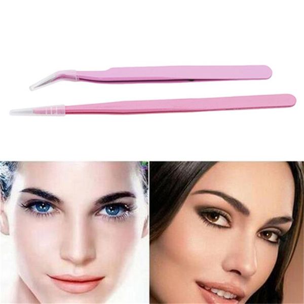 

eyebrow tools & stencils 1pc professional curved straight tweezers eyelash extension application tool eyelashes styling