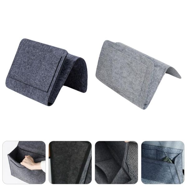 

storage bags 2pcs felt debris bag bedside organizer caddy for bed sofa desk