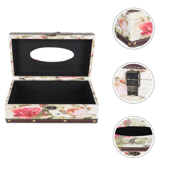 

tissue boxes & napkins 1pc retro style storage case wooden desknapkin box home