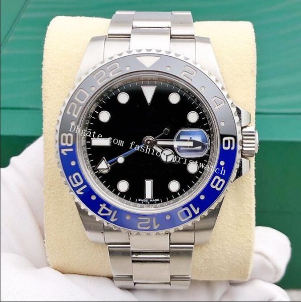 

mens luxury watches 116710 116713 116718 40mm ceramic bezel mechanical automatic silver stainless steel bracelet originsl box paper, Slivery;brown