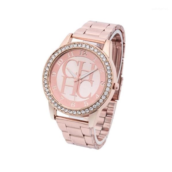 

wristwatches relogio feminino brand famous crystal casual quartz watch women rhinestone stainless steel wristwatch reloj mujeri, Slivery;brown