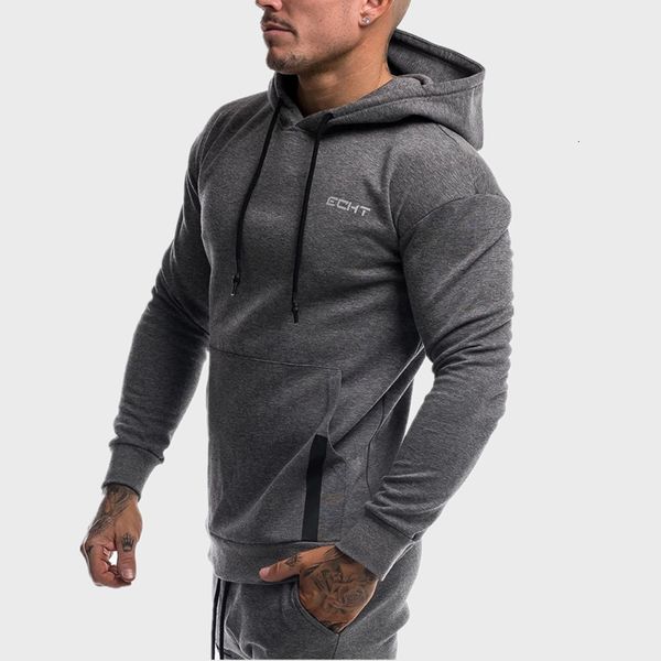 

mens gyms spring fashion sportswear tracksuits sets male bodybuilding hoodies+pants suits clothing h8ce, Gray