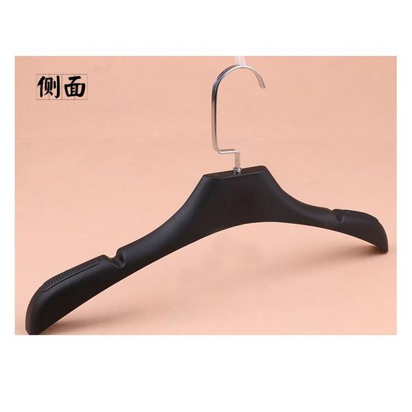 

luxury thick wide shoulder black plastic hanger for coats,anti-slip, man's style (8 piece jllhgj