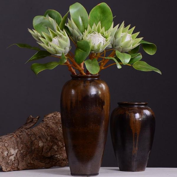 

decorative flowers & wreaths artificial silk green king protea cynaroides diy flower arrangement fake emperor home party wedding decor